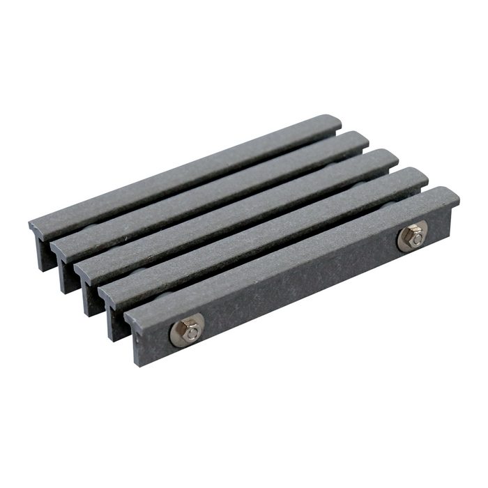 GNNS-20L600-D 屋内外兼用ノンスリップ樹脂グレーチング フォルテ スリットタイプ （グレーチングのみ） 81×585×20mm ダークグレー
