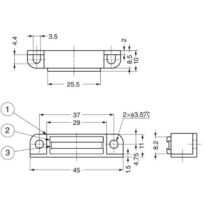 ランプ印家具用小型高吸着力タイプMC-110NF型 MC-110NF-WT 140-050-335