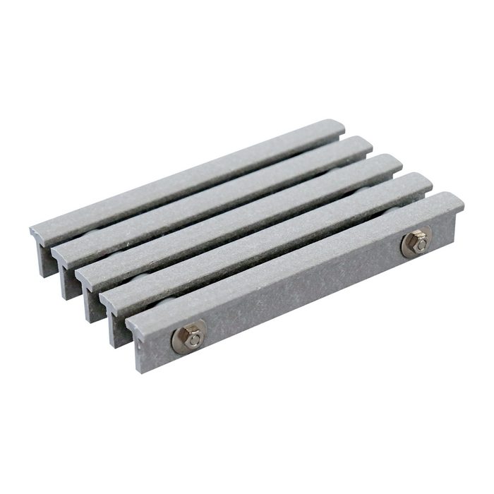 GNU-150-G U字溝用樹脂グレーチング ハードタイプ（歩道用） 125×140×999×185×30mm ライトグレー