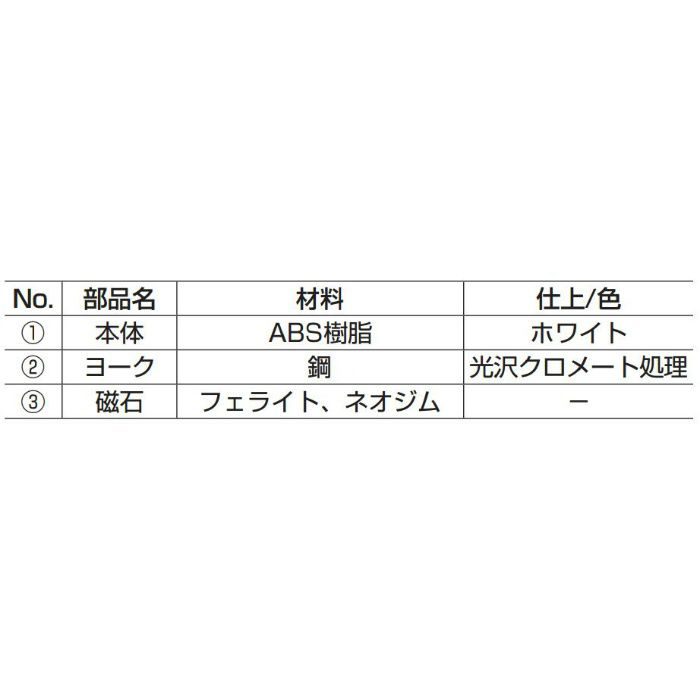 ランプ印薄型マグネットキャッチMC-FS型シングルヨークタイプ MC-FS-2W 140-013-016