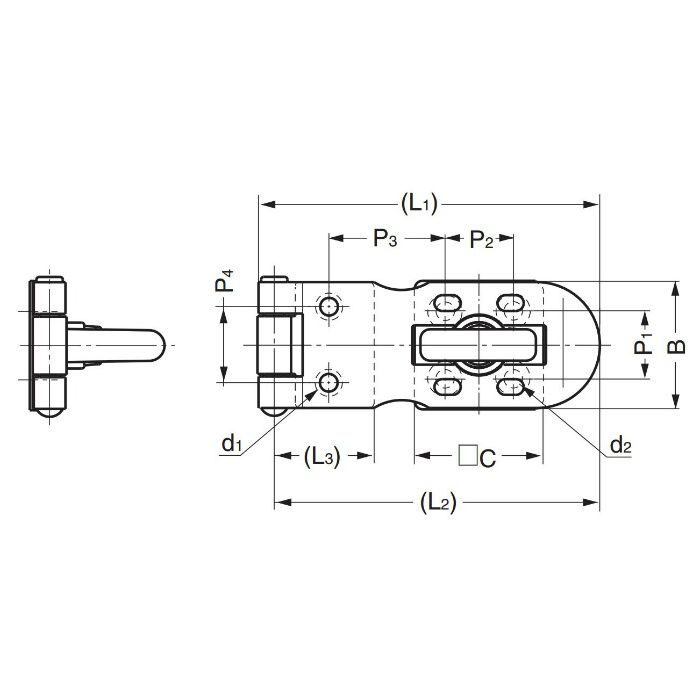 ランプ印ステンレス鋼製バーラッチHP型 HP75 140-050-227
