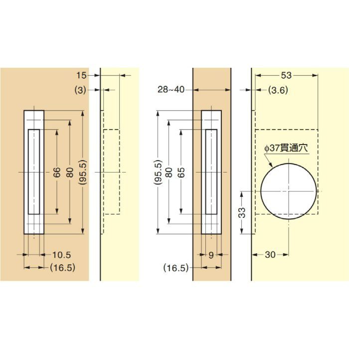 ランプ印ステンレス鋼製引戸掘込みカマ錠(表示器付) HC-30HL 140-183-252