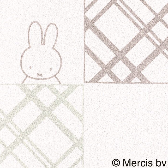 LV-2460 V-ウォール 壁紙 miffy チェックミッフィー 巾92.5cm