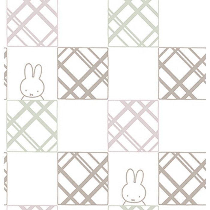 LV-2460 V-ウォール 壁紙 miffy チェックミッフィー 巾92.5cm