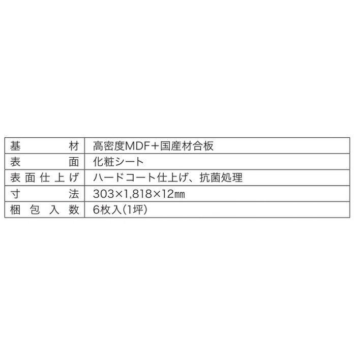 JR12S1CG カナエルR12・Jベース 1本溝 化粧シート 床暖房対応 12×303×1818mm シナモングレージュ色 6枚入