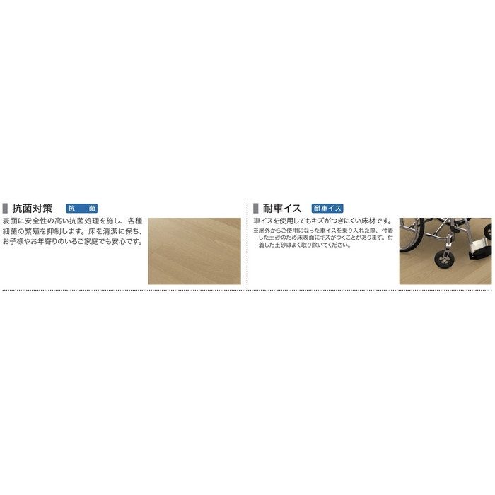 NCRS1E6 Nクラレス 3本溝 床暖房対応 12×303×1818mm なら（ミディアム色） 6枚入