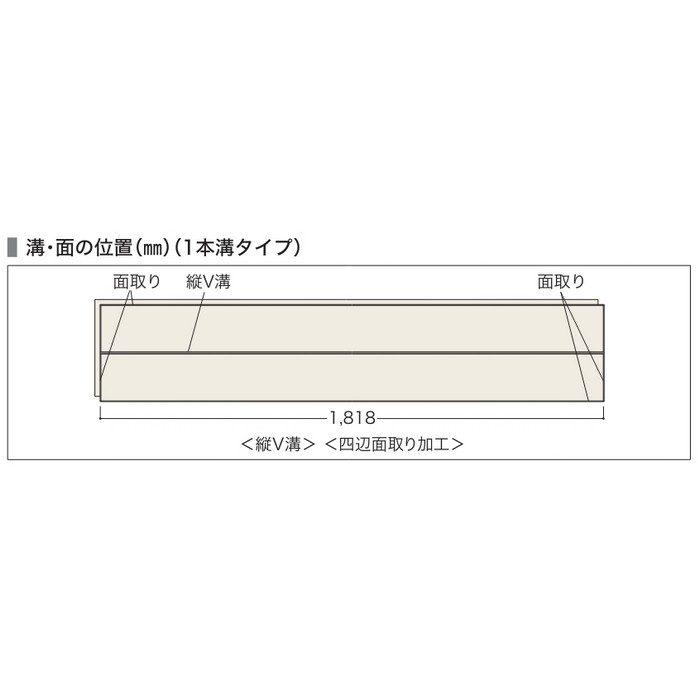 R6S1M2 カナエルR6 1本溝 化粧シート 6×303×1818mm メープルミルキー色 6枚入