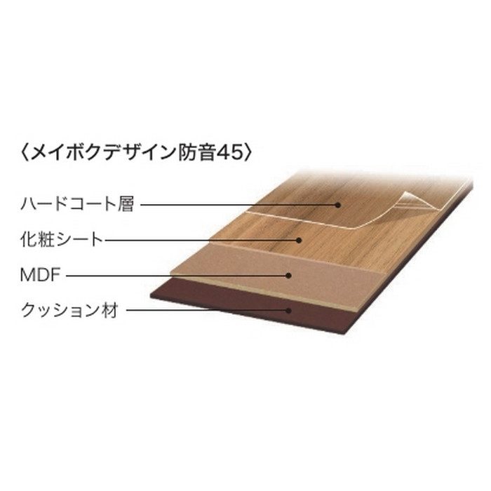MD45S1EM メイボクデザイン防音45 溝なし 化粧シート 11.5×143×900mm エルム 24枚入
