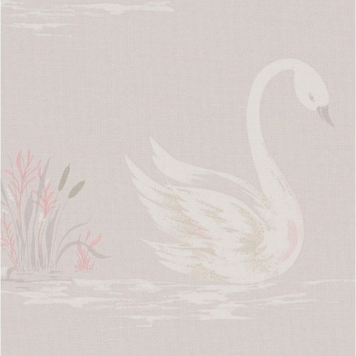 BL7610 BIGACEクロス ローラアシュレイ ビニル壁紙コレクション Swans ペール シルバー 巾92cm