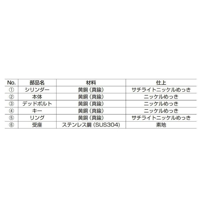 ランプ印面付シリンダー錠2100型(同番)トータルロック2100シリーズ 2100-30-D 150-001-016