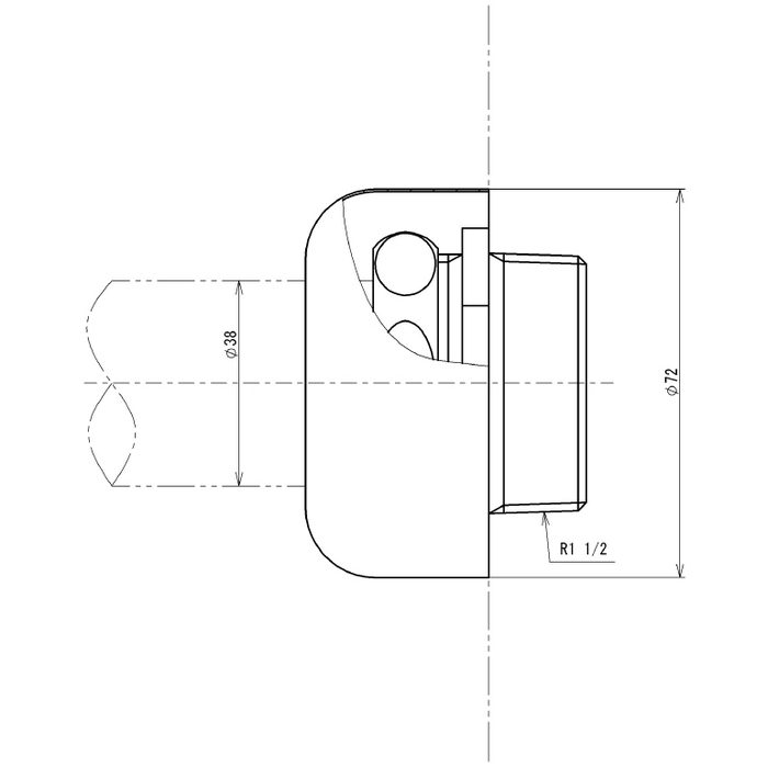 TH500-38 排水管用アダプター 鋼管用 カバー付 38mm×R1 1／4