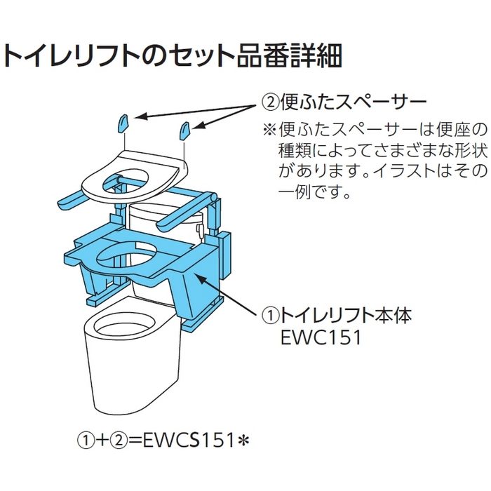 【便座のみ】EWC151 ウォシュレット トイレリフト本体 リモコンスイッチ（ワイヤー式）