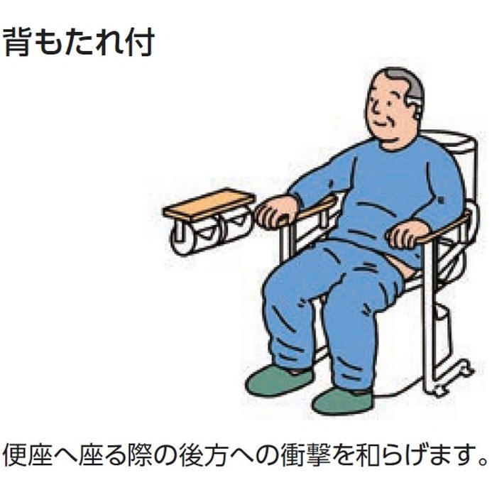 EWCS222-21 アプリコットF用 トイレ用手すり 背もたれ付 便ふたスペーサーカラーホワイト