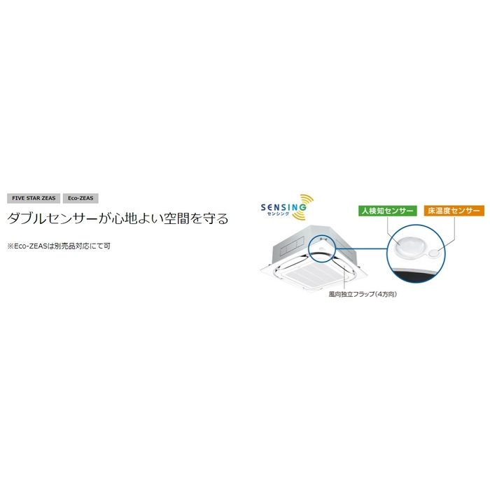 SSRC140CF FIVE STAR ZEAS 天井埋込カセット形 S-ラウンドフロー センシング ペア P140 三相200V エコパネル ワイヤード フレッシュホワイト