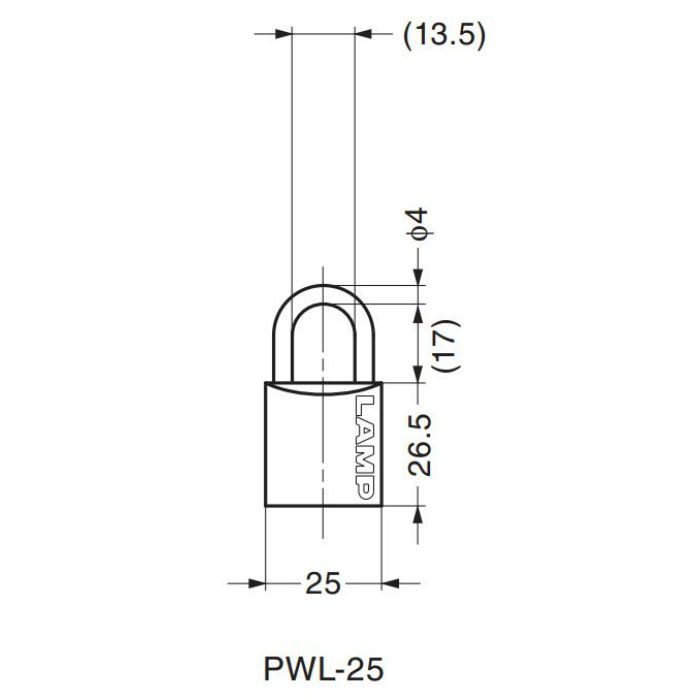 ランプ印ダブルロック南京錠PWL型 PWL-25 150-013-023