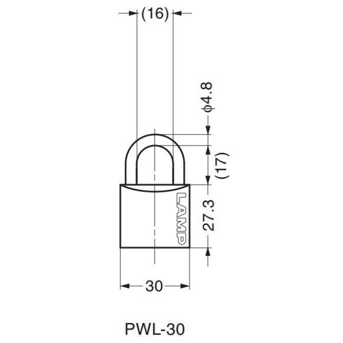 ランプ印ダブルロック南京錠PWL型 PWL-30 150-013-024