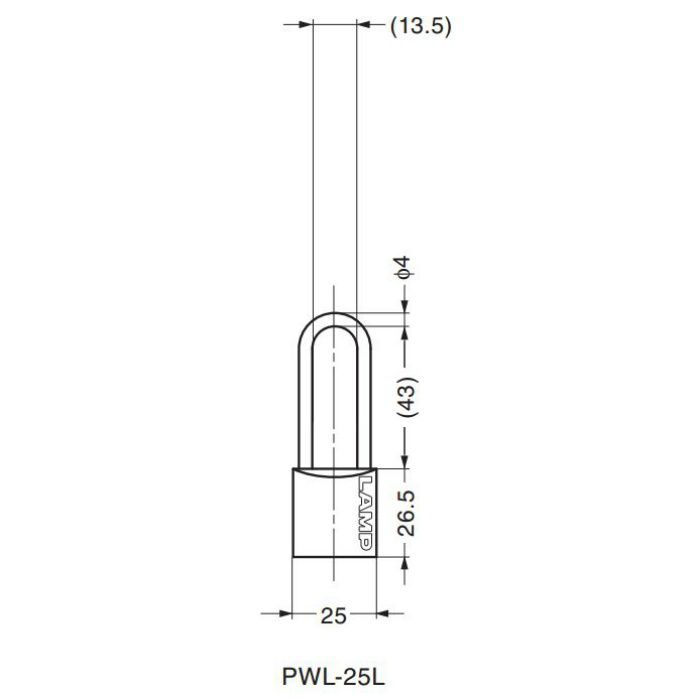 ランプ印ダブルロック南京錠PWL型 PWL-25L 150-013-027