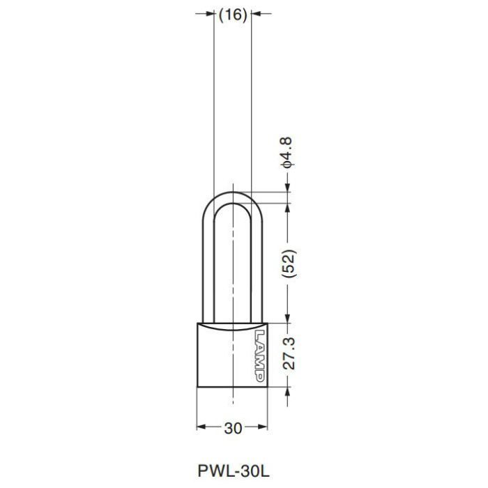 ランプ印ダブルロック南京錠PWL型 PWL-30L 150-013-028