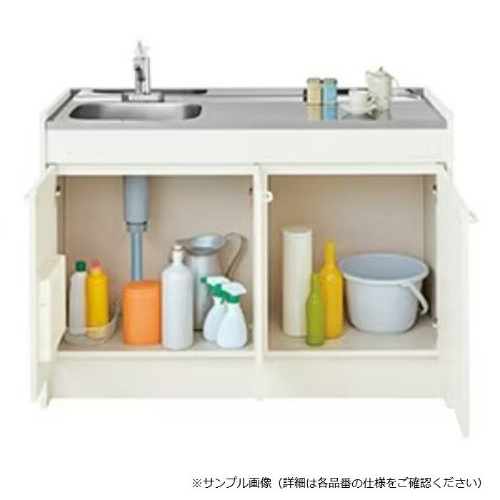 DMK15HFWB2F200R 【下台のみ】ミニキッチン スタンダード・冷蔵庫タイプ ハーフユニット IHヒーター200V 2ハンドル水栓 右勝手（寒冷地用） W150 アンティックホワイト