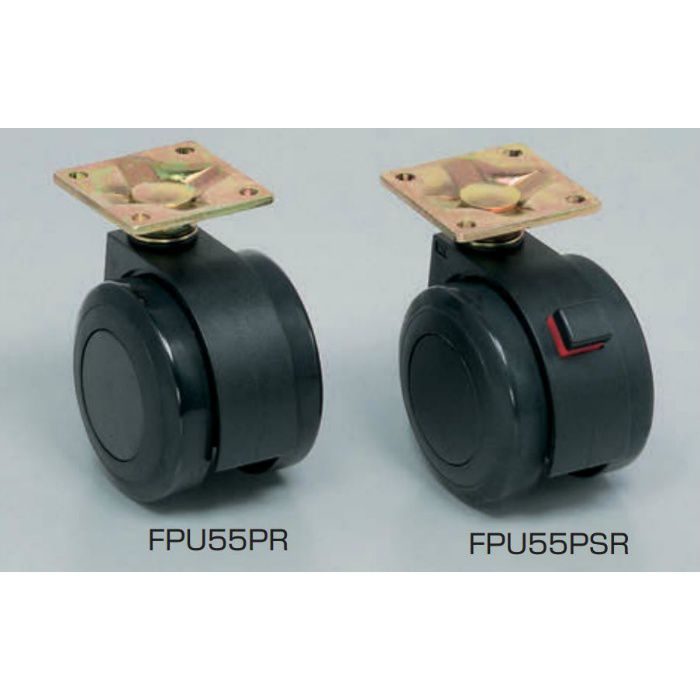 ランプ印 エラストマー車キャスター FPU55型 プレートタイプ FPU55PSR 200-133-288