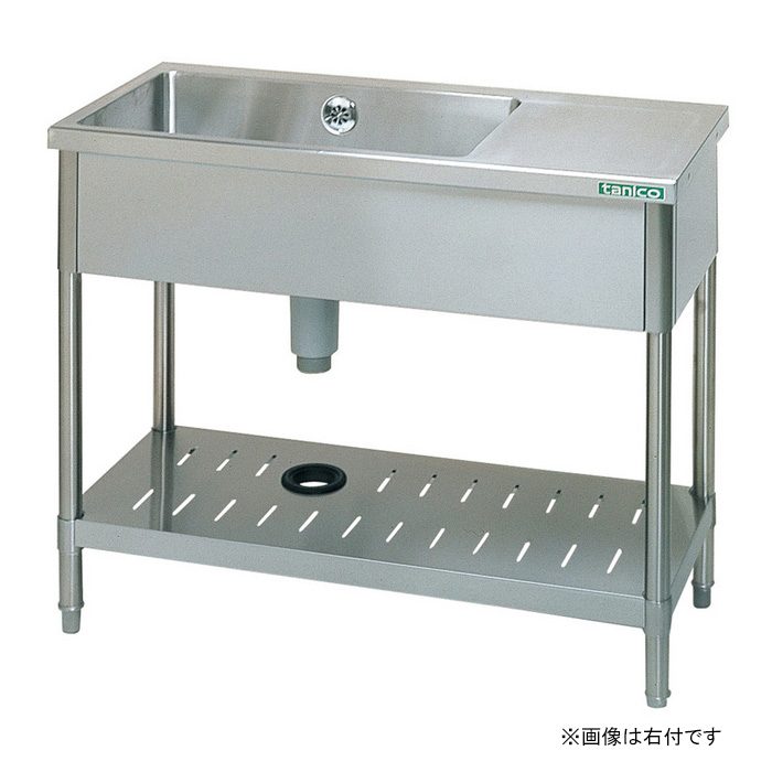 6102390 18-0 台付一槽シンク 左付 TXA-1SB-945NB バックガード無 900×450×800mm