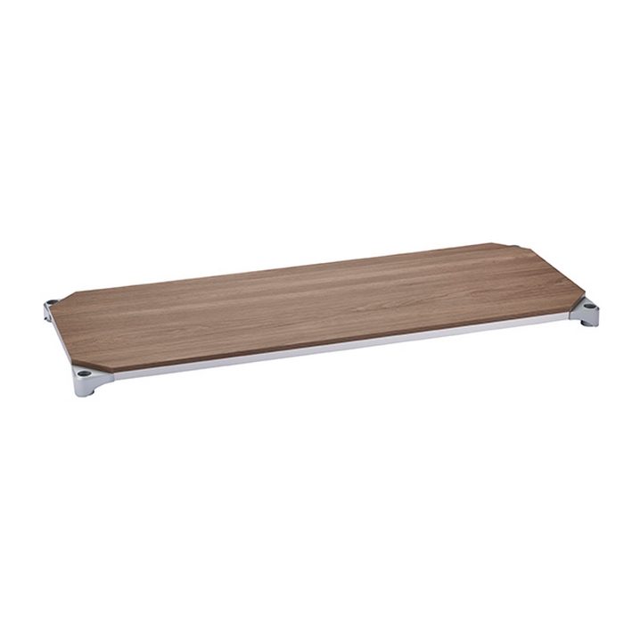B1824MWS1 ベーシックシリーズ ウッドシェルフ 棚用 600×450mm ウォールナットウッド シルバーフレーム