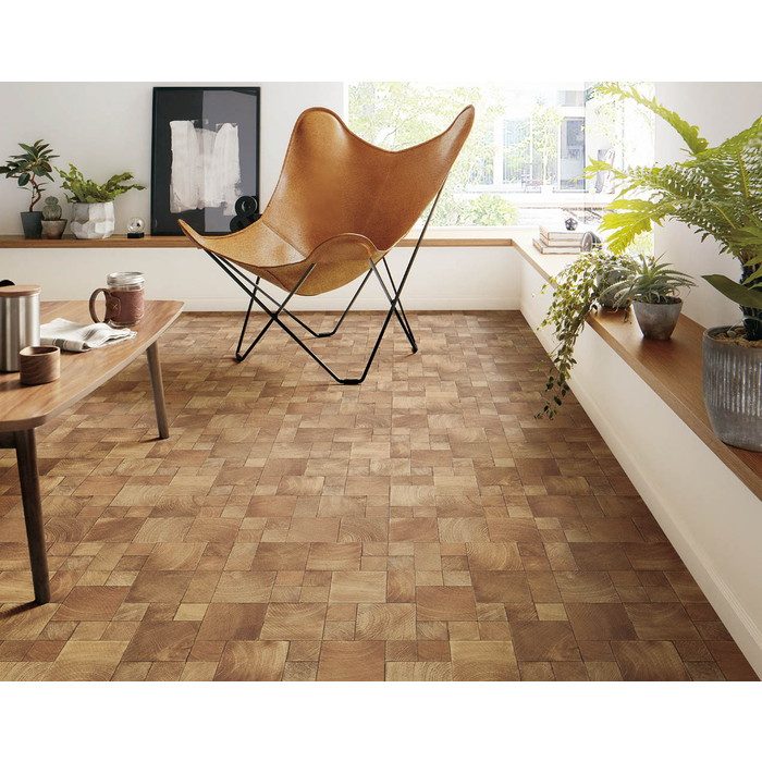 E1051 ポンリューム(Ponleum) 住宅用クッションフロア ウッド ブロックウッド 1.8mm厚 182cm巾