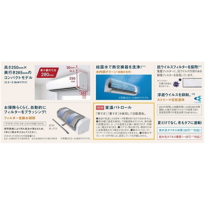 S564ATHP-W 壁掛形エアコン スゴ暖 HXシリーズ 室内電源200V 18畳対応 室外機セット ホワイト