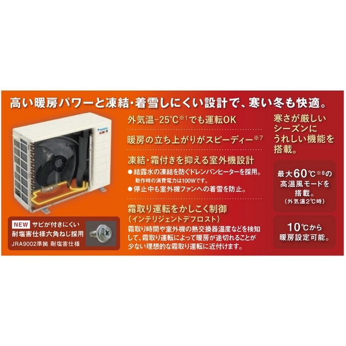 S804ATDP-W 壁掛形エアコン スゴ暖 DXシリーズ 室内電源200V 26畳対応 室外機セット ホワイト