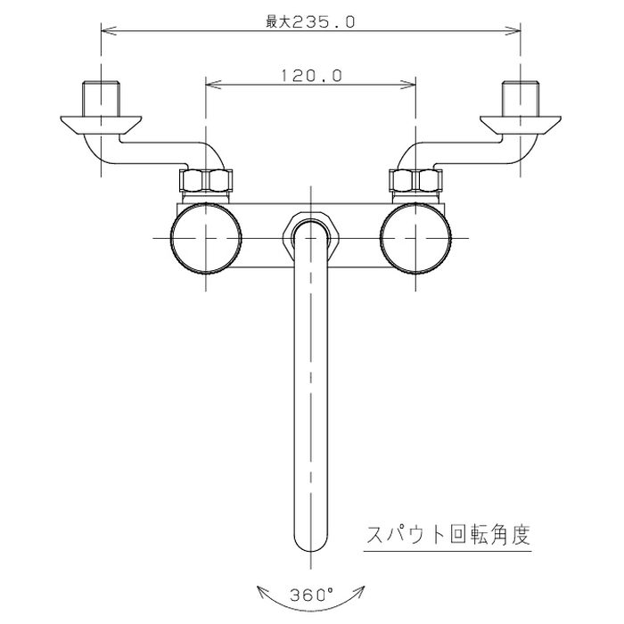 124-003-D キッチン・洗面 2ハンドル混合栓 マットブラック