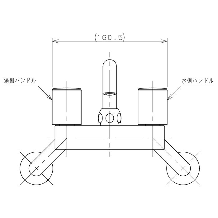 124-003-D キッチン・洗面 2ハンドル混合栓 マットブラック