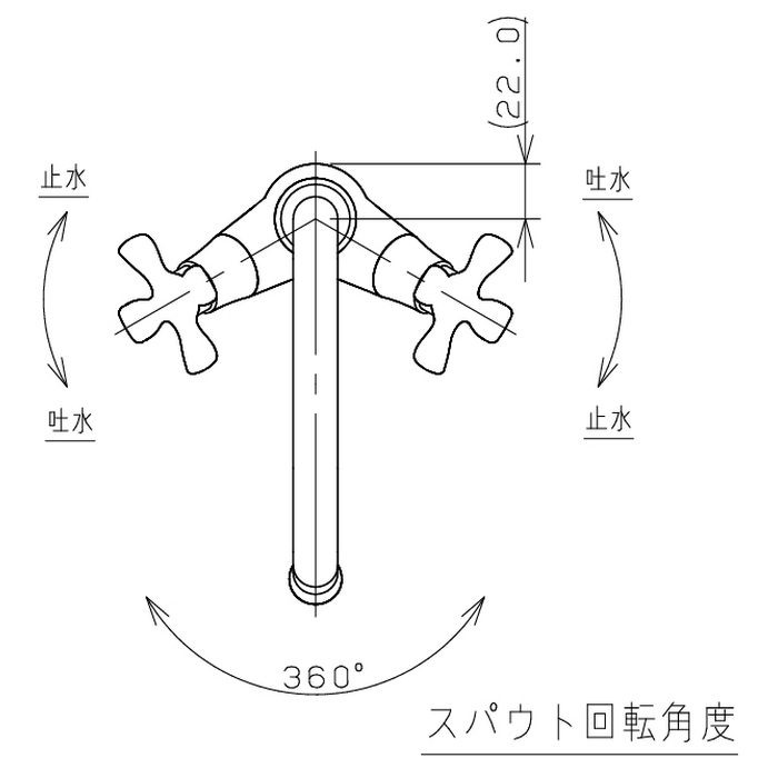 150-416-AG 2ハンドル混合栓 hana アンティークゴールド