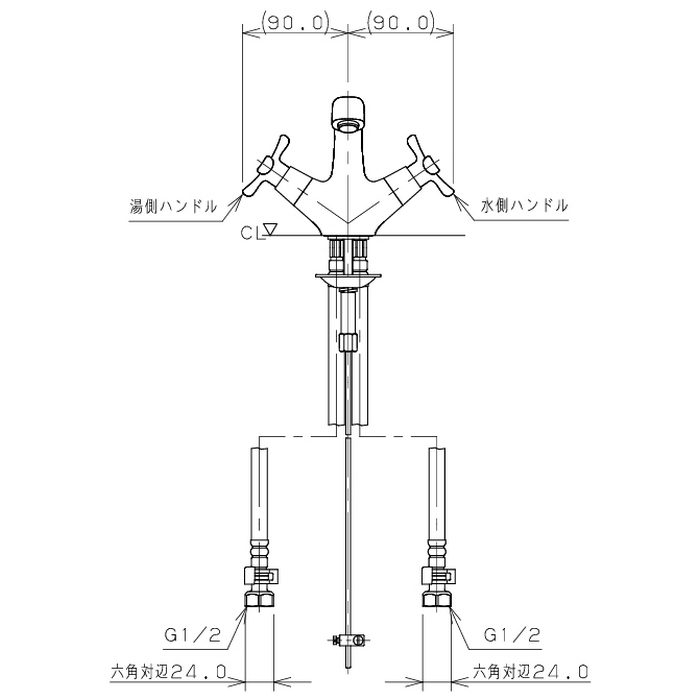 150-435-BR 2ハンドル混合栓 hana カッパーブラウン