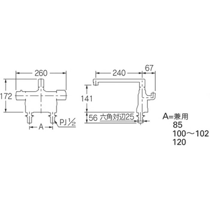 175-022 バス用混合栓 サーモスタットシャワー混合栓 デッキタイプ