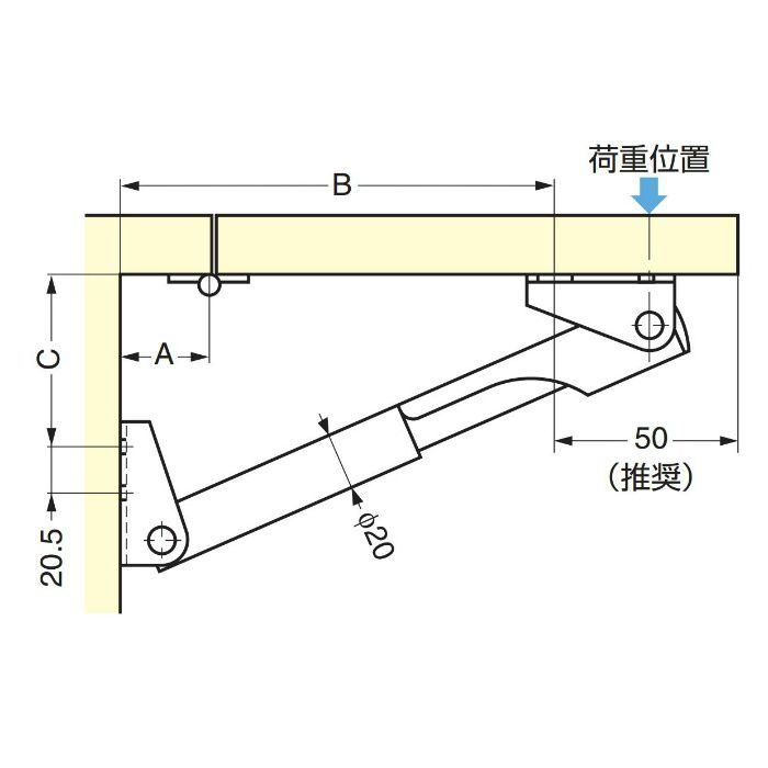 伸縮棚受388型 38820-25 120-105-060 スガツネ工業【アウンワークス通販】