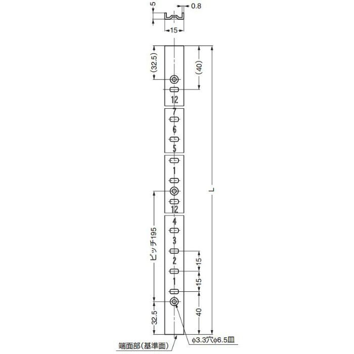ランプ印ステンレス鋼製棚柱SP型 SP-455 120-030-685