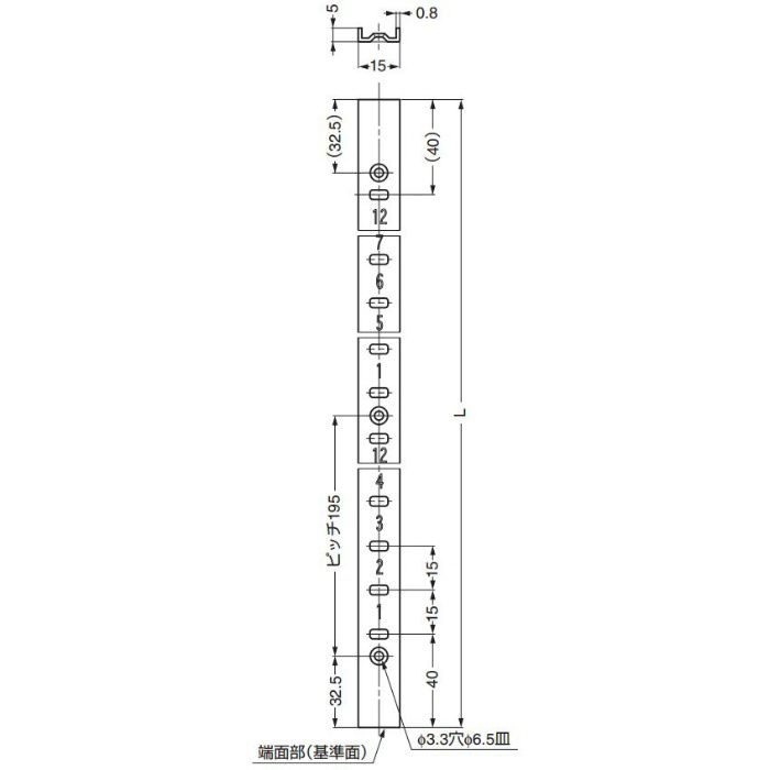 ランプ印ステンレス鋼製棚柱SP型 SPS-1820 120-030-669
