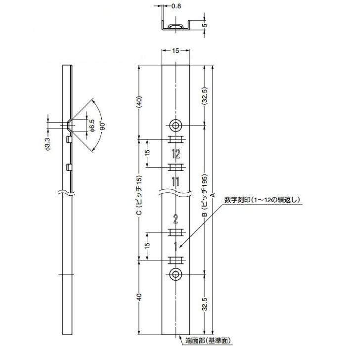 ランプ印ステンレス鋼製棚柱SM型目隠し付 SM-1820 120-030-675