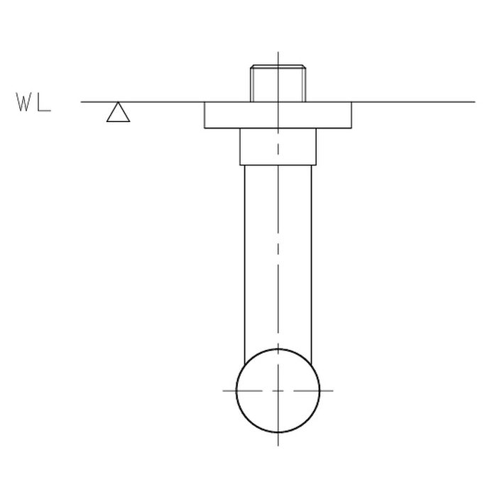 703-701-B 水栓金具 横水栓 ロング 槌 マットブルー