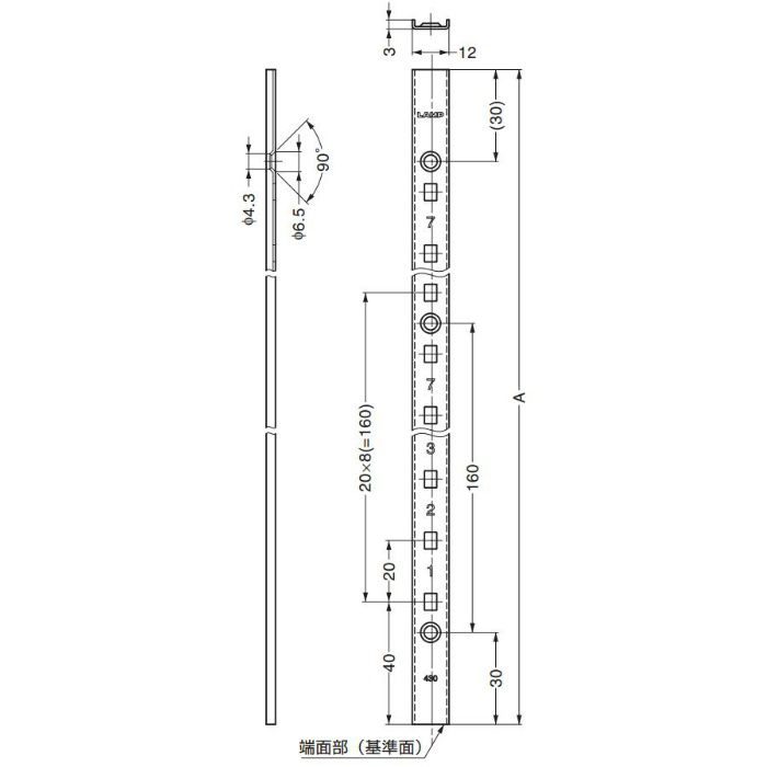 ランプ印ステンレス鋼製棚柱SPE型 SPE-1820 120-019-532