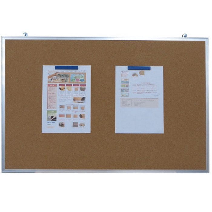 NmB1218-mG209 マグネット・画鋲両用掲示板 壁付け型 シルバー枠 22mm厚 1200×1800mm ライトグレー