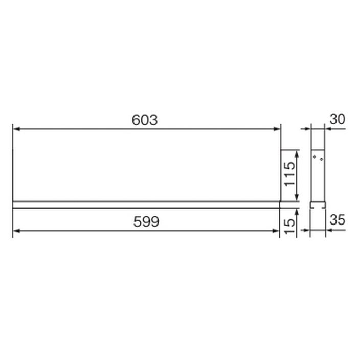 BU-SPF-HS60S1-SV 床下収納庫用補強ステー 130×603×35mm