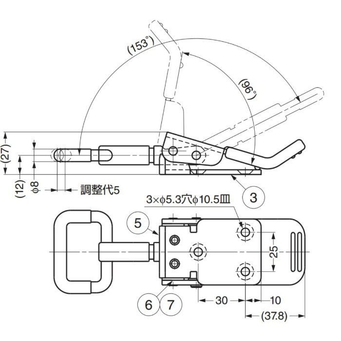 ランプ印ステンレス鋼(SUS316)製クリーンファスナーSTF-CV150型 STF-CV150M 120-014-141