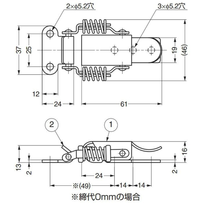 オールステンレス鋼製キャッチクリップSCC-60 SCC-60 120-043-981