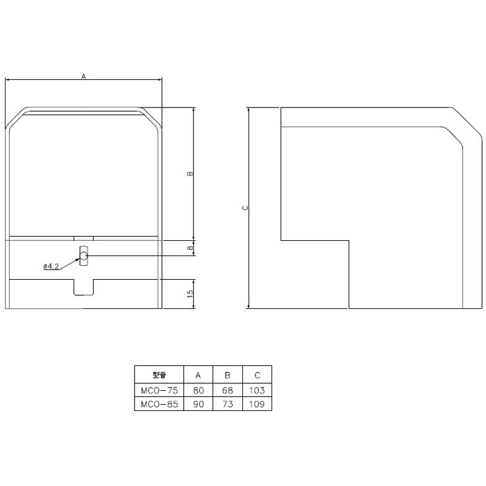 MCO-75-W 因幡電工 立面アウトコーナー90° 80×103mm ホワイト