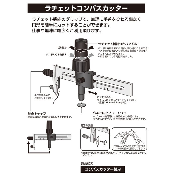 189B オルファ ラチェットコンパスカッター