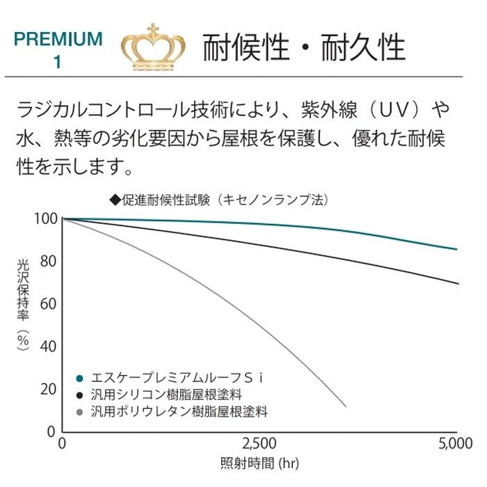 エスケープレミアムルーフSi 超耐候形二液NAD特殊シリコン樹脂屋根用塗料 16kg RC-107（ミッドナイトグレー） 艶有り