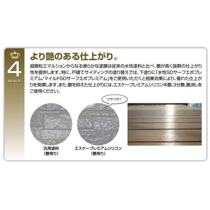 エスケープレミアムシリコン 超耐候形水性ハイブリッドシリコン樹脂塗料 15kg SR-427（ブラウン系） 艶有り