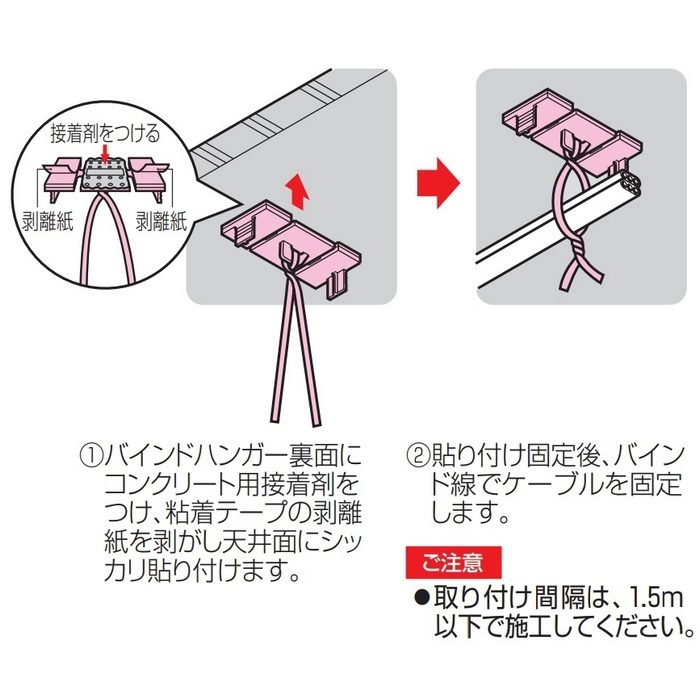 SCH-5TN バインドハンガーⓇ（接着剤・粘着テープ併用タイプ） 接着剤入ボトル付 バインド線130mm 10ヶ入