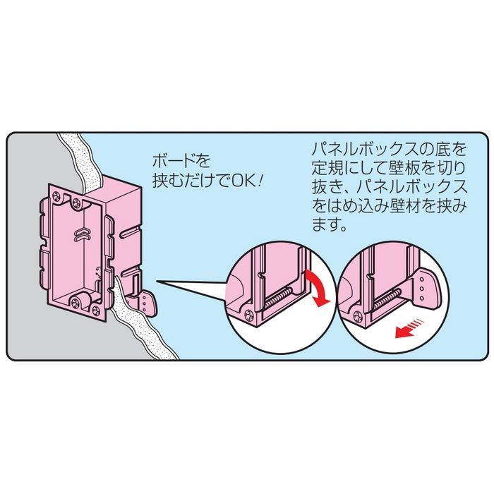 SBP パネルボックスⓇ（あと付けはさみボックス） 1ヶ用 99×53mm 40ヶ入